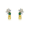 Wholesale Simple Stud Earrings 925 Silver With Fruit Pattern And Colored Diamond Inlaid For Women