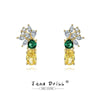 Wholesale Simple Stud Earrings 925 Silver With Fruit Pattern And Colored Diamond Inlaid For Women