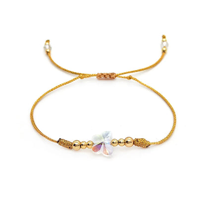 Wholesale Simple Style Butterfly Copper Beaded Drawstring Bracelets