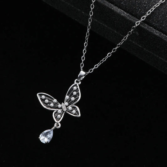 Simple Style Butterfly Stainless Steel Titanium Steel Plating Pendant Necklace