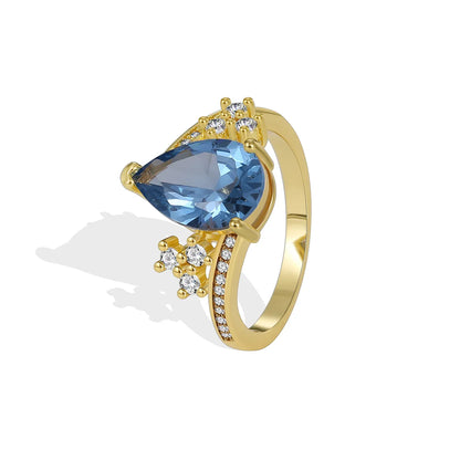 Wholesale Simple Style Classic Style Color Block Copper Plating Inlay 18K Gold Plated Glass Stone Zircon Rings