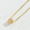 Wholesale Simple Style Classic Style Commute Geometric Oval Copper Inlay 14K Gold Plated Zircon Pendant Necklace