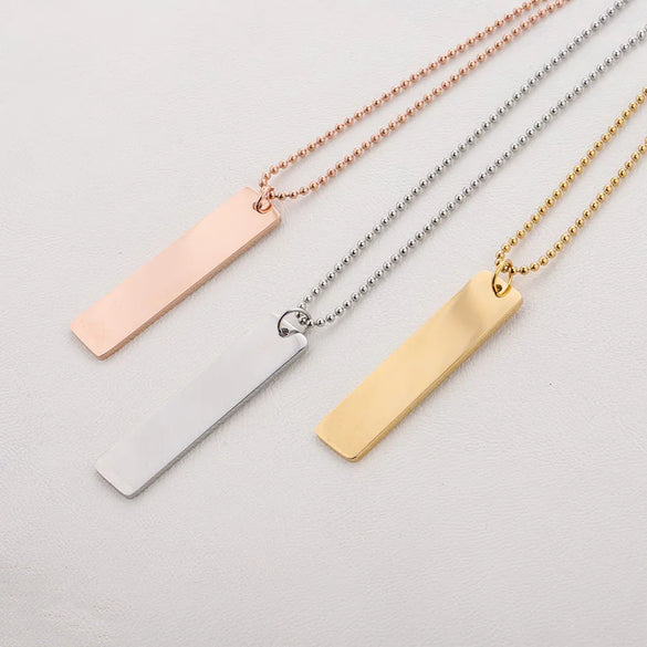 Wholesale Jewelry Simple Style Classic Style Constellation Customization Laser Engraving Titanium Steel 18K Gold Plated Pendant Necklace