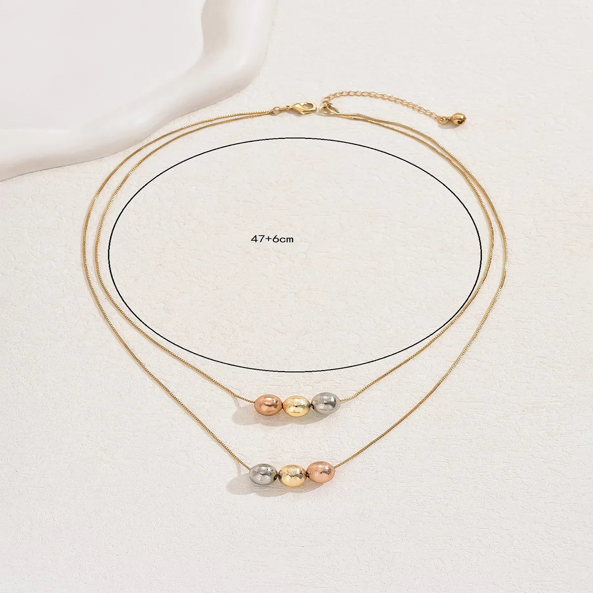 Copper 18K Gold Plated Simple Style Classic Style Geometric Double Layer Necklaces