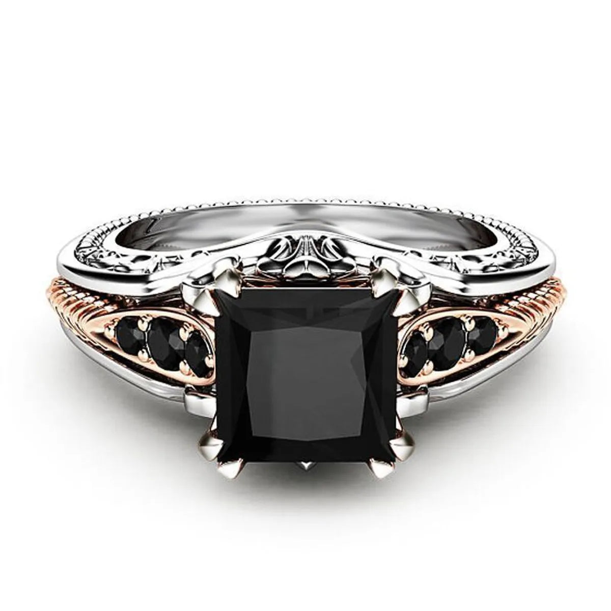 Wholesale Simple Style Classic Style Geometric Copper Inlay Zircon Rings