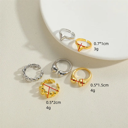 Wholesale Simple Style Classic Style Geometric Copper Plating Open Rings