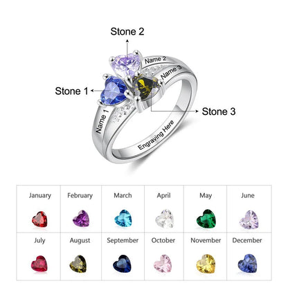 Wholesale Simple Style Classic Style Heart Shape Copper Inlay Birthstone Rings