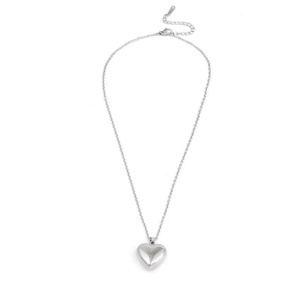 Wholesale Simple Style Classic Style Heart Shape Stainless Steel Polishing Plating 18k Gold Plated Pendant Necklace