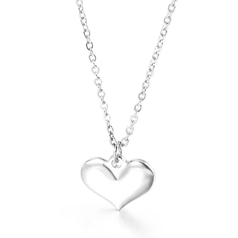 Wholesale Jewelry Simple Style Classic Style Heart Shape Stainless Steel Titanium Steel 18K Gold Plated Plating Pendant Necklace