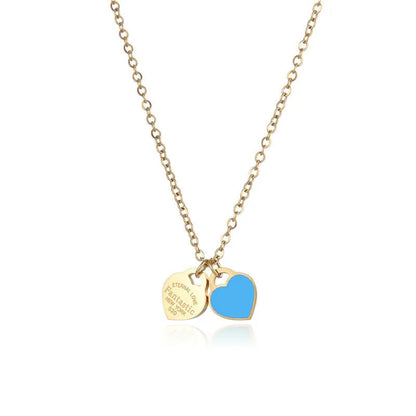 Wholesale Simple Style Classic Style Heart Shape Titanium Steel Plating 18k Gold Plated Pendant Necklace