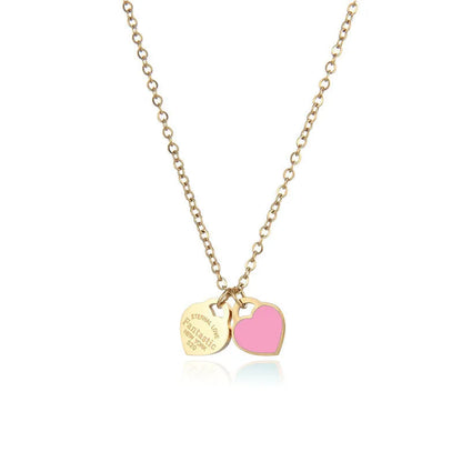 Wholesale Simple Style Classic Style Heart Shape Titanium Steel Plating 18k Gold Plated Pendant Necklace