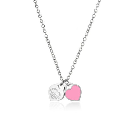 Wholesale Simple Style Classic Style Heart Shape Titanium Steel Plating 18k Gold Plated Pendant Necklace