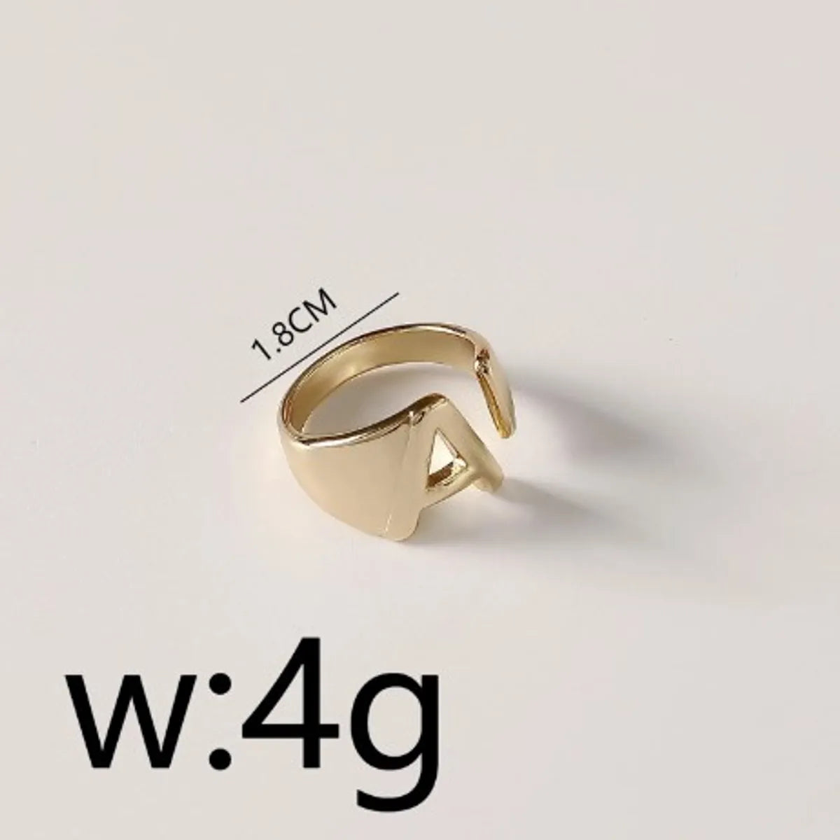 Wholesale Simple Style Classic Style Letter Copper 18K Gold Plated Open Rings