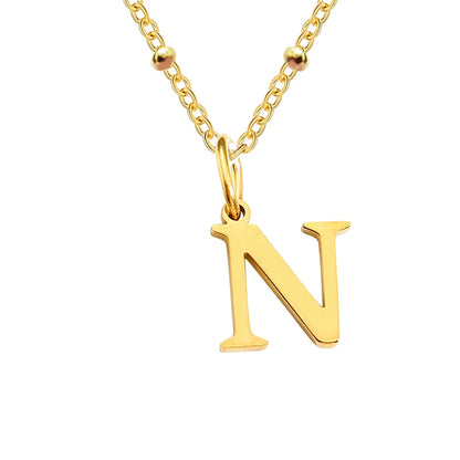 Stainless Steel Titanium Steel Simple Style Classic Style Plating Letter Pendant Necklace