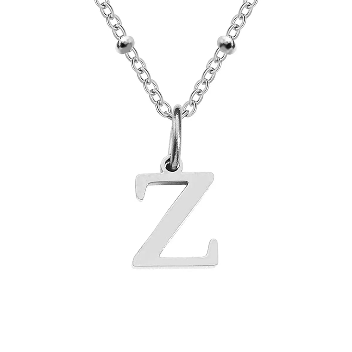 Stainless Steel Titanium Steel Simple Style Classic Style Plating Letter Pendant Necklace