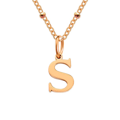 Stainless Steel Titanium Steel Simple Style Classic Style Plating Letter Pendant Necklace