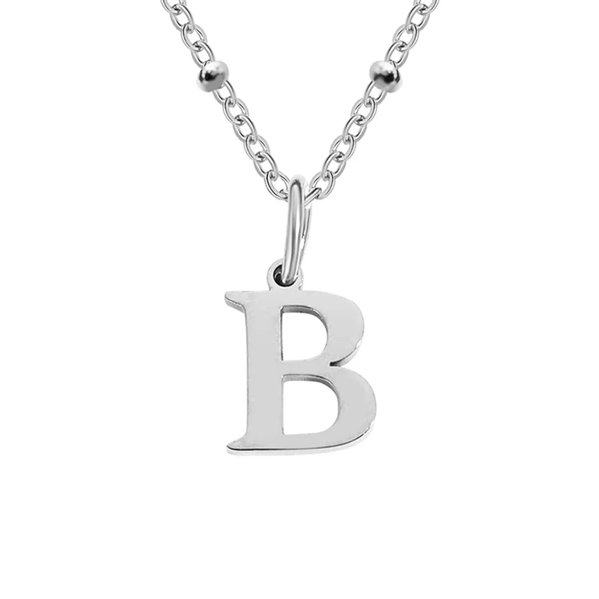 Stainless Steel Titanium Steel Simple Style Classic Style Plating Letter Pendant Necklace