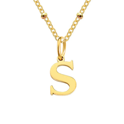 Stainless Steel Titanium Steel Simple Style Classic Style Plating Letter Pendant Necklace