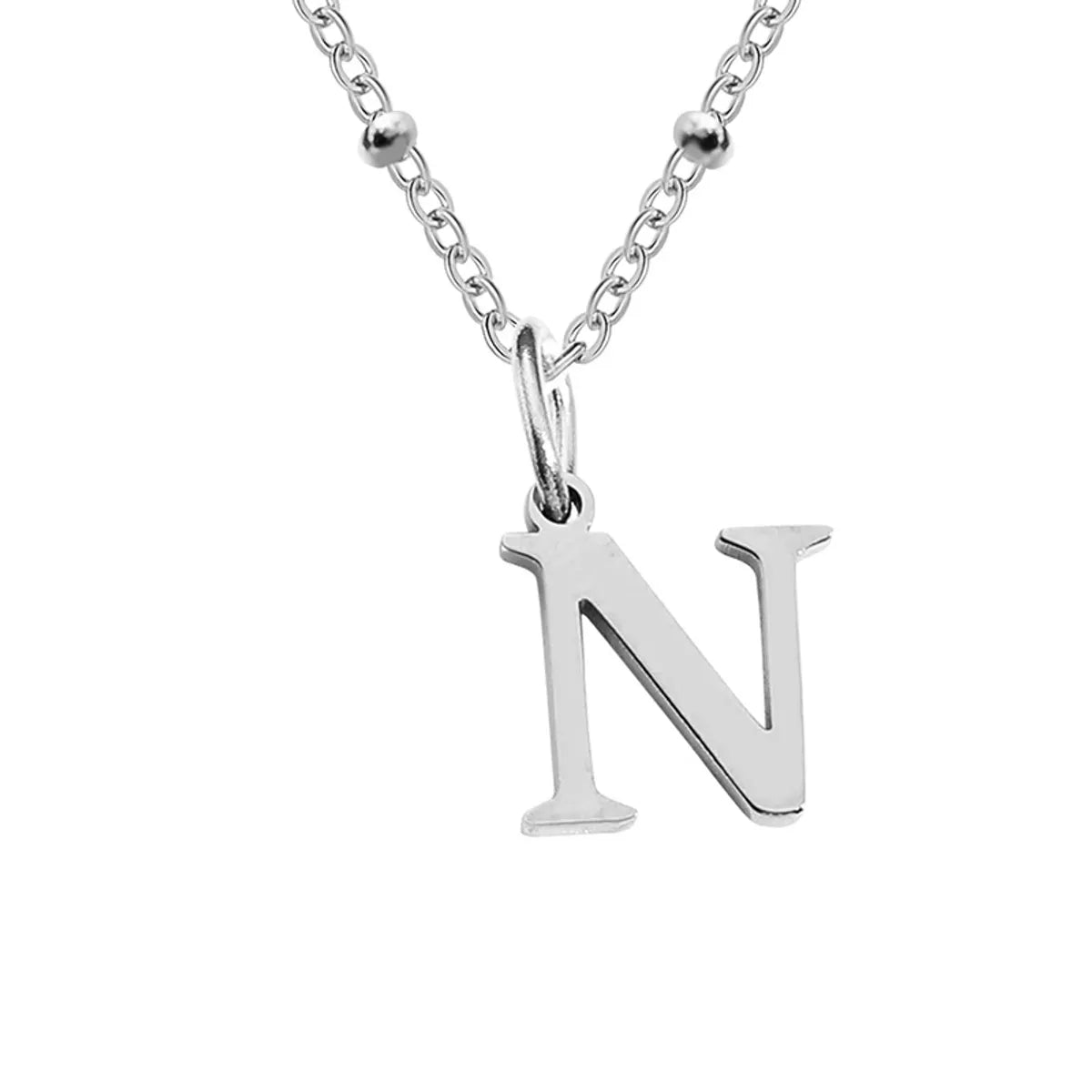 Stainless Steel Titanium Steel Simple Style Classic Style Plating Letter Pendant Necklace