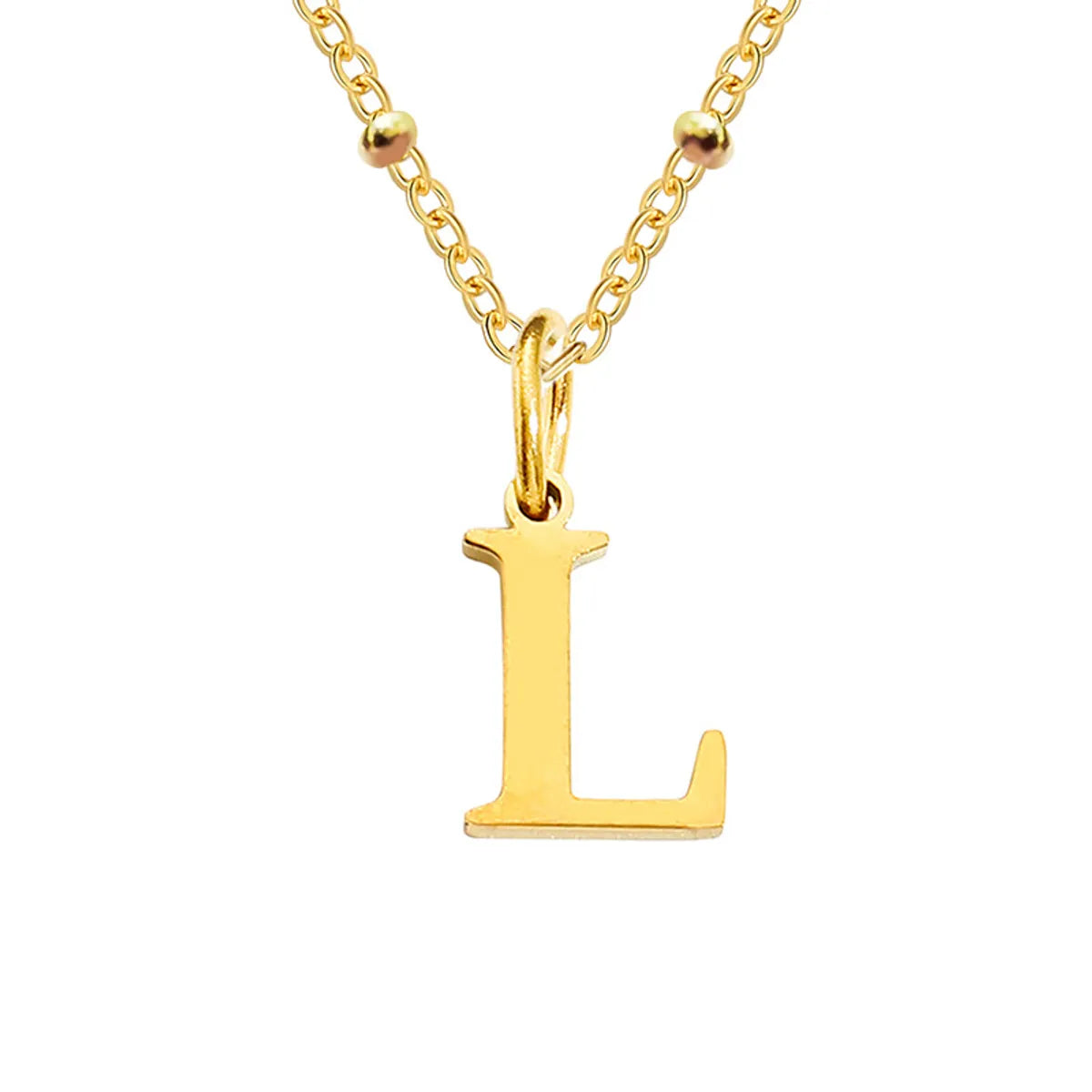 Stainless Steel Titanium Steel Simple Style Classic Style Plating Letter Pendant Necklace