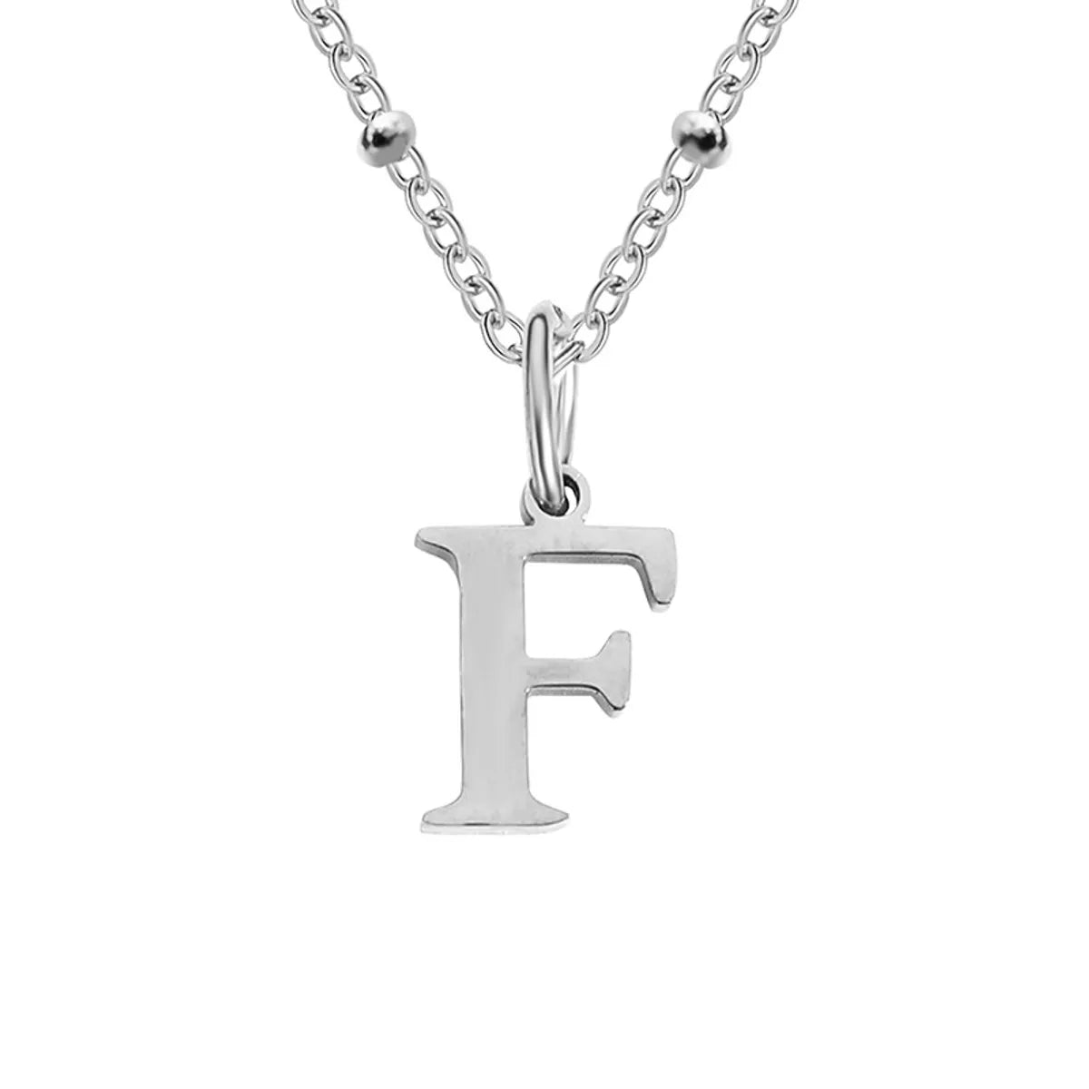 Stainless Steel Titanium Steel Simple Style Classic Style Plating Letter Pendant Necklace