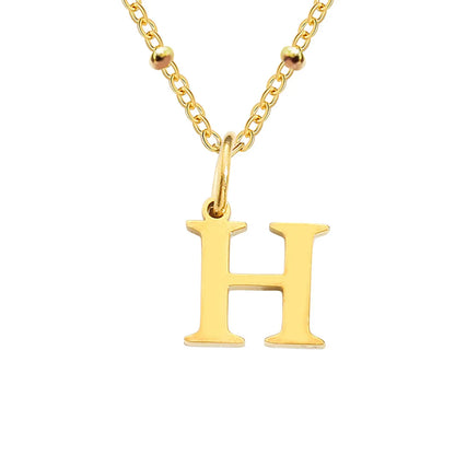 Stainless Steel Titanium Steel Simple Style Classic Style Plating Letter Pendant Necklace