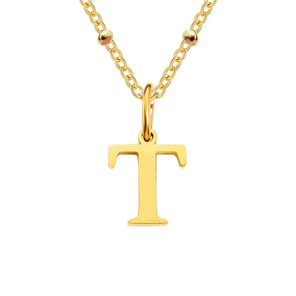 Stainless Steel Titanium Steel Simple Style Classic Style Plating Letter Pendant Necklace