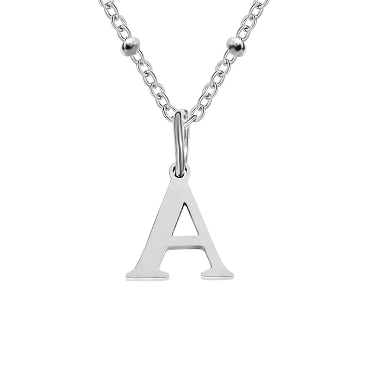 Stainless Steel Titanium Steel Simple Style Classic Style Plating Letter Pendant Necklace