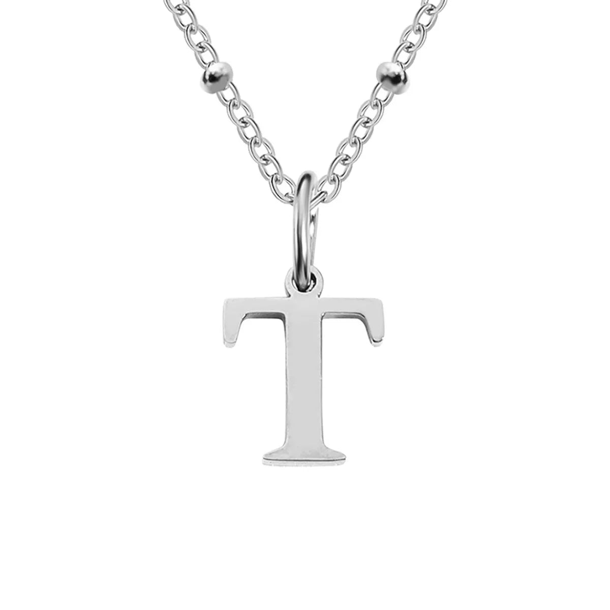 Stainless Steel Titanium Steel Simple Style Classic Style Plating Letter Pendant Necklace