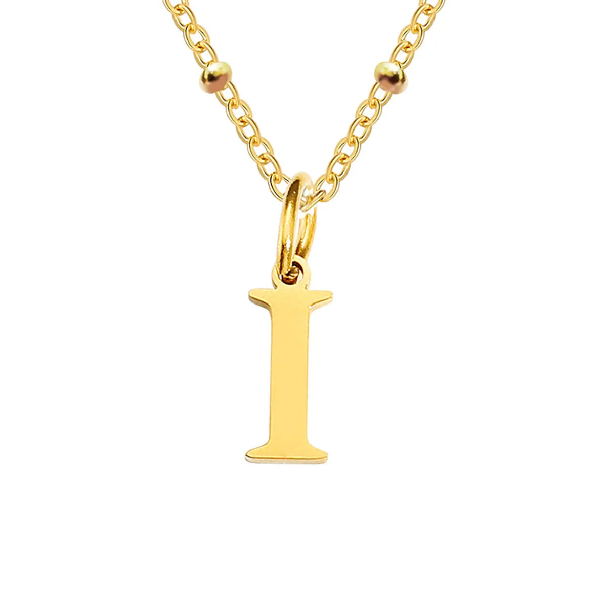 Stainless Steel Titanium Steel Simple Style Classic Style Plating Letter Pendant Necklace