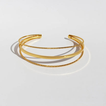 Wholesale Simple Style Classic Style Solid Color Brass Plating 18K Gold Plated Bangle