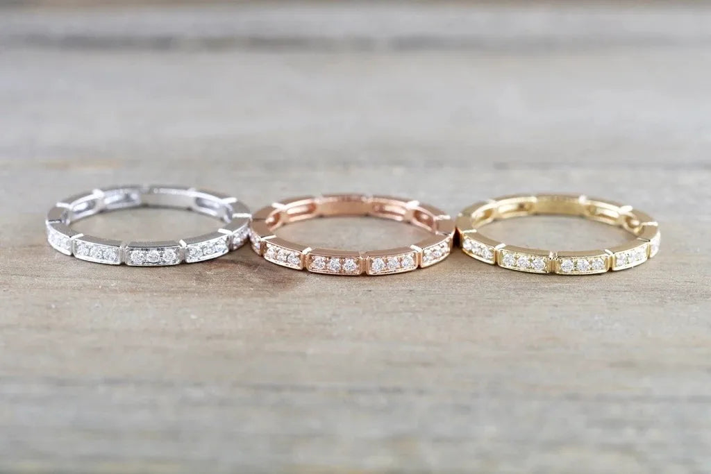 Wholesale Simple Style Classic Style Solid Color Copper Inlay Zircon Rings