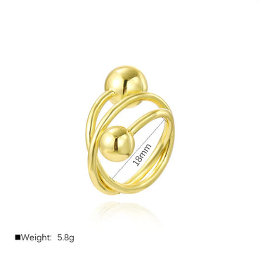 Wholesale Simple Style Classic Style Solid Color Copper Plating Gold Plated Rings