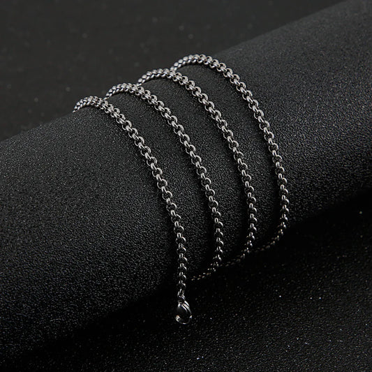 Wholesale Simple Style Classic Style Solid Color Titanium Steel Necklace