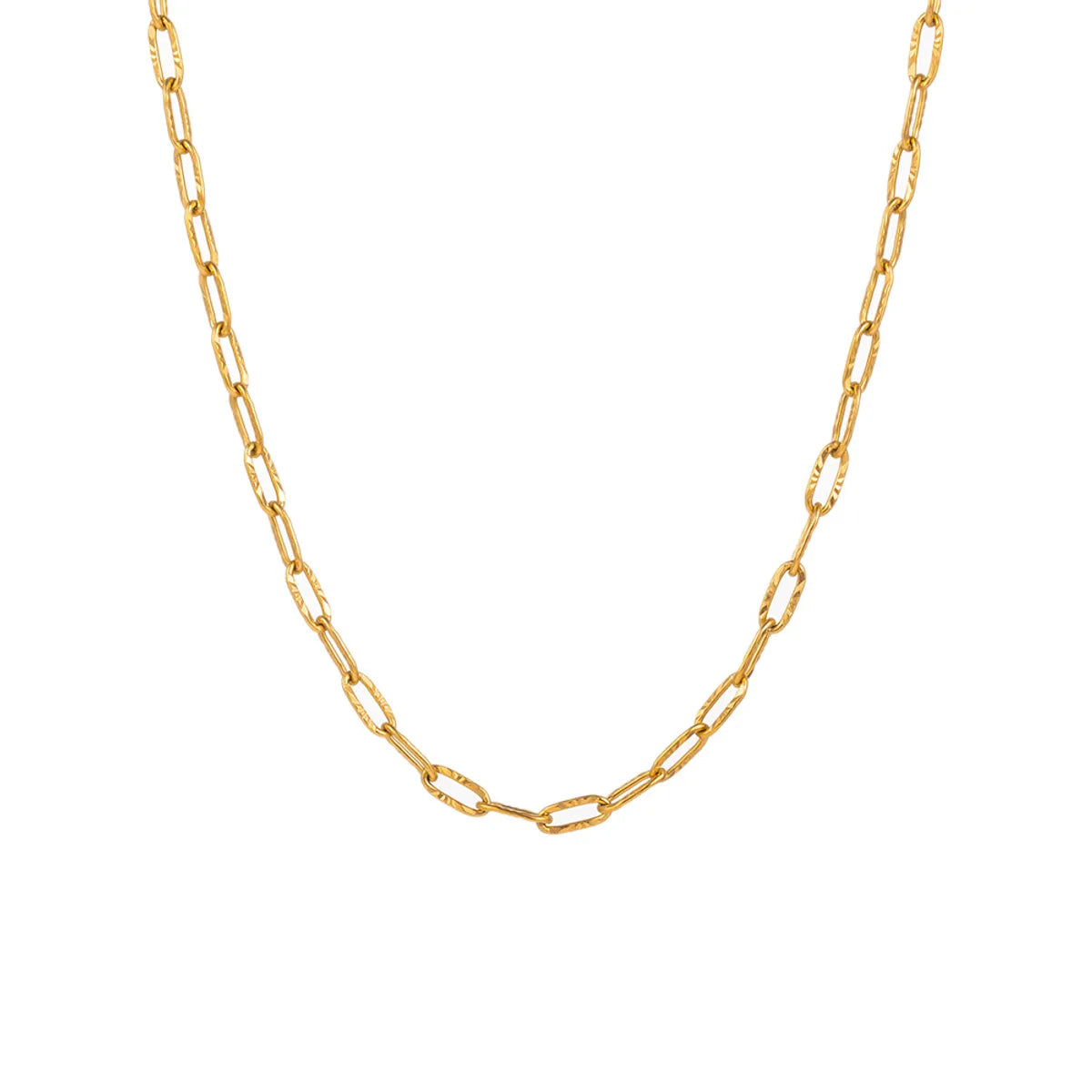 Wholesale Simple Style Classic Style Solid Color Titanium Steel Plating Chain 18k Gold Plated Necklace