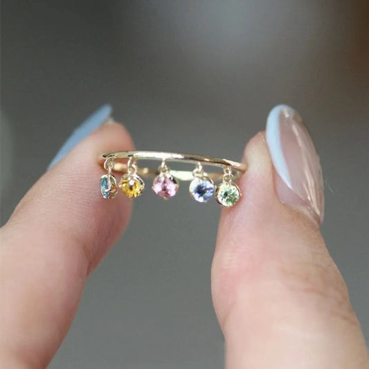 Wholesale Simple Style Color Block Copper Plating Inlay Zircon Rings