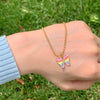 Wholesale Simple Style Commute Butterfly Copper Inlay Rhinestones Pendant Necklace