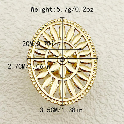 304 Stainless Steel 14K Gold Plated Simple Style Commute Plating Flower Zircon Open Rings