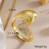 Wholesale Simple Style Commute Geometric Heart Shape Copper Hollow Out Inlay 18K Gold Plated Zircon Open Rings