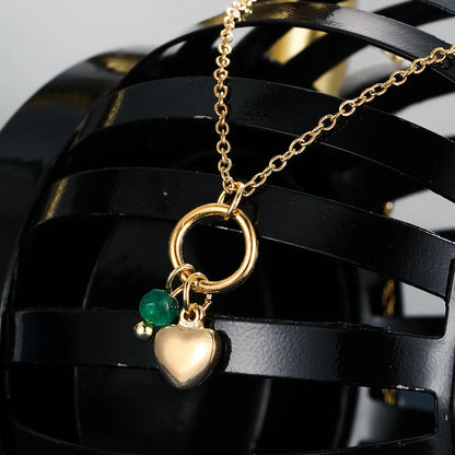 304 Stainless Steel 18K Gold Plated Simple Style Commute Plating Heart Shape Pendant Necklace