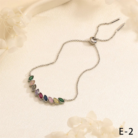 Wholesale Simple Style Commute Round Square Heart Shape Copper Plating Inlay 18K Gold Plated Zircon Bracelets