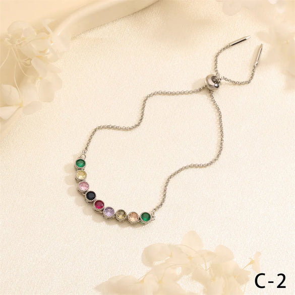 Wholesale Simple Style Commute Round Square Heart Shape Copper Plating Inlay 18K Gold Plated Zircon Bracelets