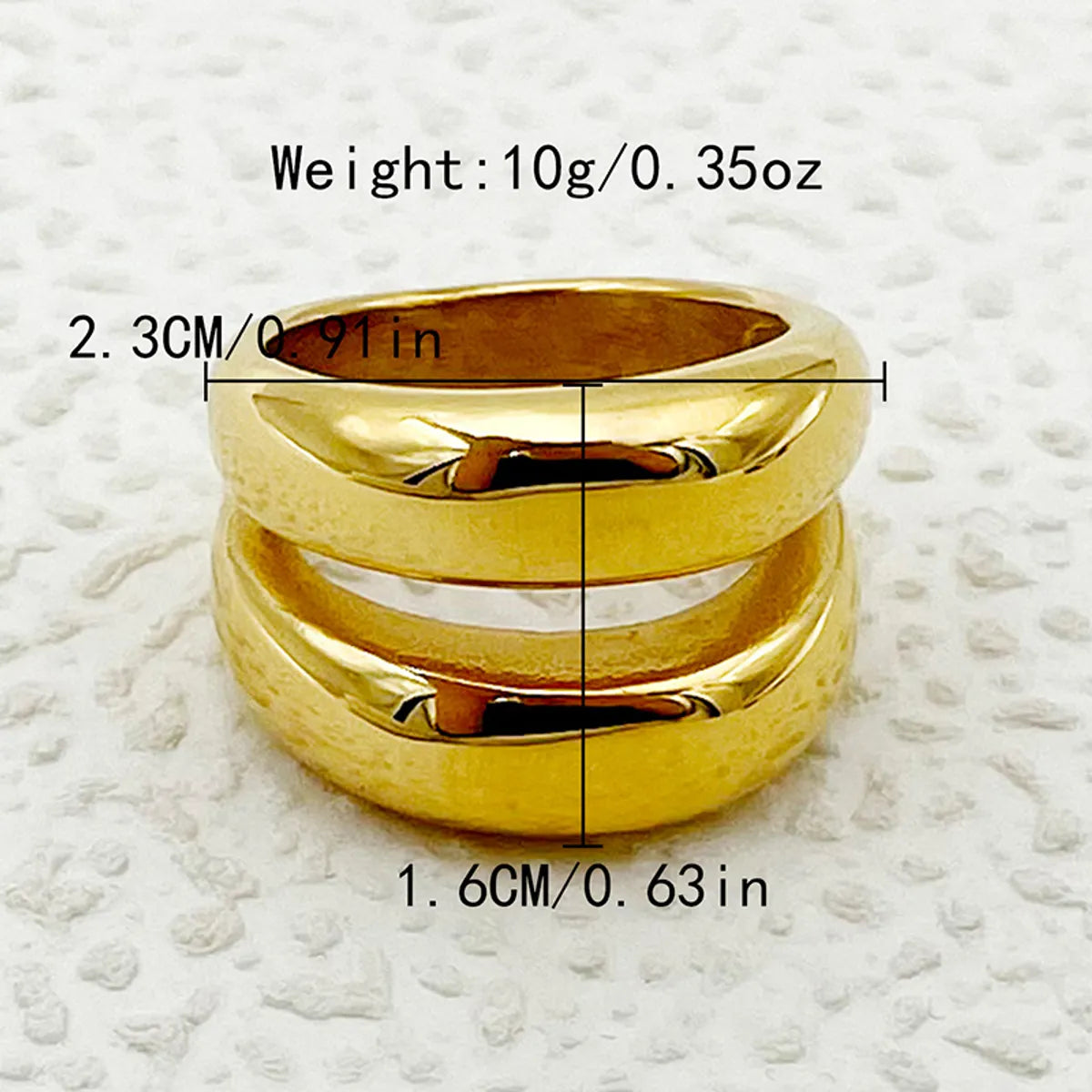 Wholesale Simple Style Commute Solid Color Stainless Steel Plating Gold Plated Rings