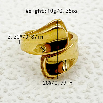 Wholesale Simple Style Commute Solid Color Stainless Steel Plating Gold Plated Rings