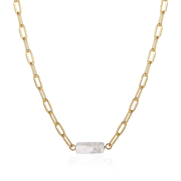 304 Stainless Steel 18K Gold Plated Simple Style Commute Chain Solid Color Necklace