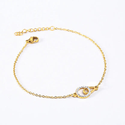 Wholesale Simple Style Commute Solid Color Titanium Steel Inlay Zircon Bracelets Earrings Necklace