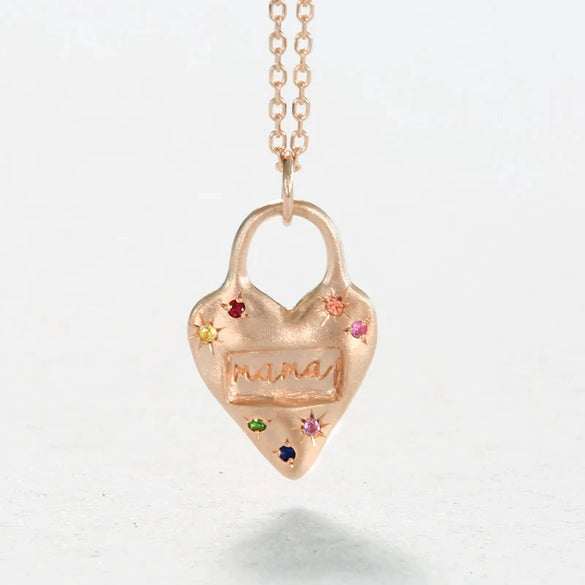 Wholesale Simple Style Copper Gold Plated Necklace With Geometric And Heart Shaped Pendant Inlaid With Color Zircon