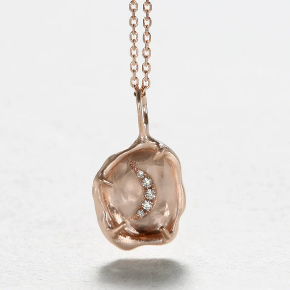Wholesale Simple Style Copper Gold Plated Necklace With Geometric And Heart Shaped Pendant Inlaid With Color Zircon