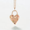 Wholesale Simple Style Copper Gold Plated Necklace With Geometric And Heart Shaped Pendant Inlaid With Color Zircon