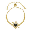 Wholesale Simple Style Copper Heart Pendant Goldplated Bracelet